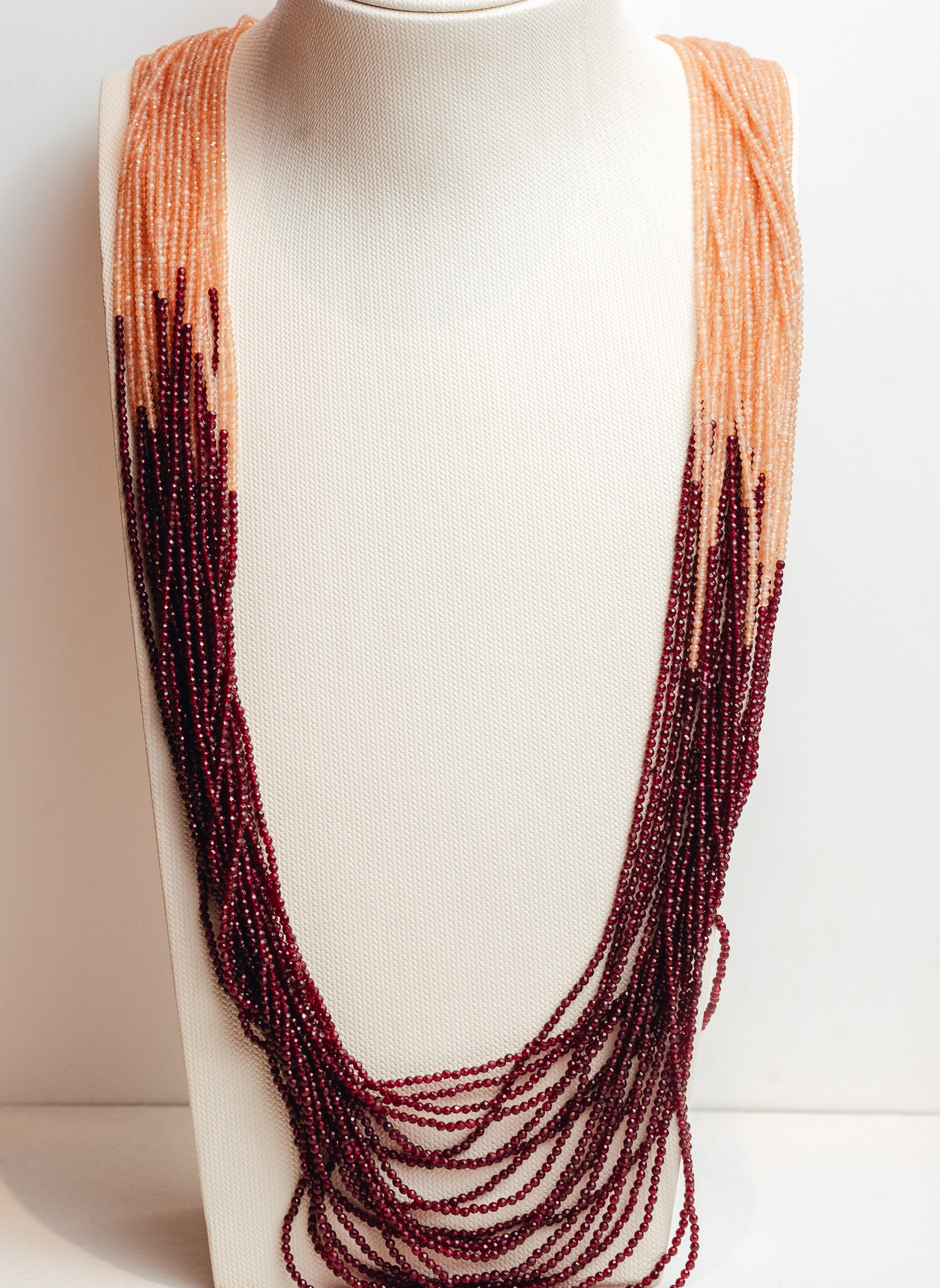 Le Gemme Red Jade and Tiger's Eye Necklace